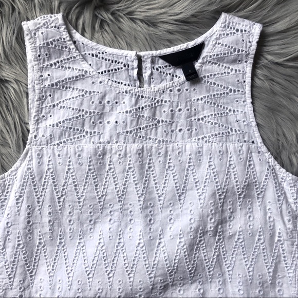 J. Crew Chevron Eyelet Cotton Tank w/ Keyhole Back - Picture 5 of 7